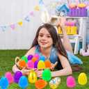300 PCS Easter EggsPlastic 2.4" Bright Colorful Eggs with Golden Eggs, Easter Egg Fillers for Easter Egg Hunt Candy Filling Party Decorations and Kids Gifts