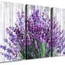 Rustic Purple Lavender Wall Art Bedroom Farmhouse Flower Wall Decor Kitchen Vintage Botanical Canvas Pictures Watercolor Plant Floral Posters Artwork for BathroomDining Room Home Decoration 24x36 3P