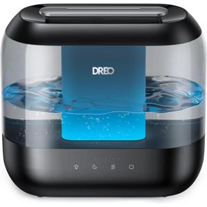 DREO Humidifiers for Bedroom, 4L Top Fill for Large Room, 36H Runtime, 28 dB Quiet Supersized Cool Mist Air Humidifier for Baby Nursery, Plants, Indoor, Night Light, Easy to Clean & Fill, Black