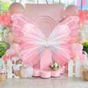 SmoothNovelty 47 Inch Giant Butterfly Party Decoration Large Mariposas Grandes para Decor Big 3D Silk Butterfly Backdrop for Birthday Party Wedding Photo Booth(Pink, Gradient Style)