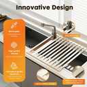 Foldable Over Sink Dish Drying Rack, Kitchen Sink Organizer, White, 20.5“x13.6"