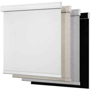 Boolegon Blackout Roller Shades for Windows,Cordless,Roller Blinds for Windows,Thermal Insulated Fabric UV Protection,Window Blinds Shades for Home,Office,Bedroom,Door,Blackout-Pure White,Custom Now