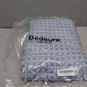 Bedsure Cooling Cotton Waffle Queen Size Blanket - Lightweight Breathable Summer Blanket of Rayon Derived from Bamboo for Hot Sleepers, Luxury Throws for Bed, Couch and Sofa, Dusty Blue, 90x90 Inches