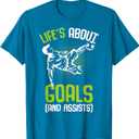 Life´s About Goals Soccer Player Boys Kids Youth T-Shirt, M, Blue