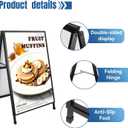 36x48 Inches A Frame Sign Double-Sided Sidewalk Sign Heavy-Duty Outdoor Foldable Advertising Stand Ideal for Stores and Events (Only frame)