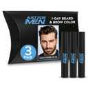 Just for Men 1-Day Beard & Brow Color, Temporary Color for Beard and Eyebrows, For a Fuller, Well-Defined Look, Up to 30 Applications, Darkest Brown/Black, Ships in Eco-Friendly Packaging (Pack of 3)