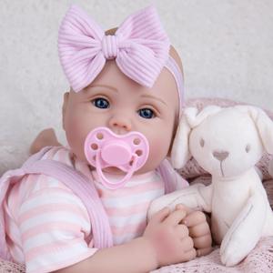 Milidool Lifelike Reborn Baby Dolls Realistic Baby Girl Dolls 18Inch Newborn Baby Girl with Pink Doll Clothes with Elephant Pattern for Kids Age 3+ (Arianna)