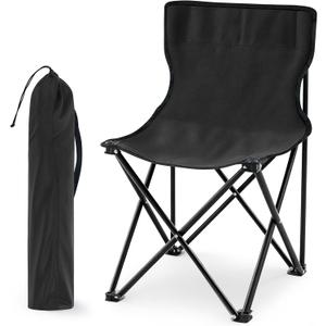 Cinnvoice Portable Sauna Chair Fast Folding, Lightweight Compact Chairs with Carrying Bag for Outdoor Travel Beach Picnic Festival Camping Fishing Hiking Backpacking(Black,Folding Chair)