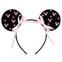 Velvet Mouse Ears Headband with Beads