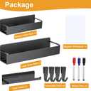 4 Pack Magnetic Spice Rack for Refrigerator,Metal Magnetic Shelf Black with Paper Towel Holder,Whiteboard,3 Markers,4 Hooks,Space Saving for Home,Kitchen