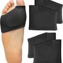 Metatarsal Pads for Men and Women - Ball of Foot Pain Relief Cushions for Sesamoiditis, Metatarsalgia, Morton's Neuroma - 2 Pairs Fabric Sleeves with Gel Inserts (Small, Black)
