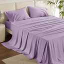 Bedsure Full Size Bed Sheets, Cooling Sheets, Rayon Derived from Bamboo, Breathable & Soft, Deep Pocket Up to 16 Inches, Hotel Luxury Silky Bedding for Hot Sleepers, Lilac