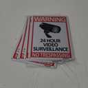 TICONN 4-Pack 24 Hour Video Surveillance Sign, No Trespassing Aluminum Warning Sign, 10x7 for CCTV Security Camera - Reflective, UV Protected