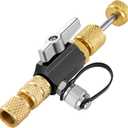 HVAC Valve Core Removal Tool, Valve Core Remover Installer Tool, 1/4" Mega Flow Vacuum-Rated Valve Core Removal Tool and 5/16 Conversion Adapter for R22 R410A R134A