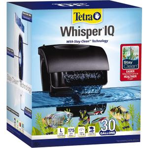 Tetra Whisper IQ Power Filter, 175 GPH, with Stay Clean Technology, 30 Gallons