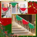 Peryiter 4 Pcs Red Green Pure Pleated Fan Flag Bunting 3 x 6 ft Red Green Bunting Half Fan Hanging Banner with 3 Grommet for Summer Indoor Outdoor Holiday Yard Xmas Mother's Day Wedding Decoration