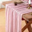 Dusty Pink Cheesecloth Table Runner, 10 FT Boho Rustic Cheese Cloth Gauze, 35x120 Inches Centerpieces Decor for Wedding Spring Easter Baby Bridal Shower Party Decoration, 1 Pack
