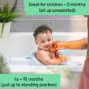 Ingenuity My Bath Seat for Sit-Up Baby Bathing, Sure & Secure Suction Cups, ASTM Safety Tested & Approved, Backrest for Assisted Sitting, Easy Setup & Storage, Aqua