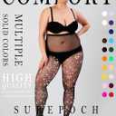 SUREPOCH Powerhouse Sturdy Radiant Rhinestone Fishnet Stockings, Plus Size Tights Club Outfits for Women (Medium-X-Large, Black)