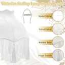 VIHOSE Victorian Scallop Lamp Shade Vintage Large 7.5" Top x 15.8" Bottom x 15 "High Replacement Lamp Shade with Tassels and Fringe Finial Fitting Bell Shape Scallop Fringe(Cream White)