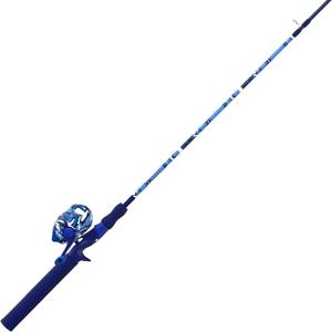 Zebco Splash Spincast Reel and Fishing Rod Combo, 6-Foot 1-Piece Fiberglass Rod, Medium Power, Moderate Action, Size 20 Reel, Tidepool Blue