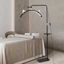 ADISUN Lash Light for Eyelash Tech, Stepless Dimmable Floor Lamp Half Moon Light, Black Lash Lamp with Remote Control, Height Adjustable LED Moon Lights for Facial Tattoo Make-up