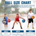 Jenaai 6 Pcs Rubber Basketballs Official Size Bulk Streetballs Multicolor Basket Balls with Pump Plain Basketball Set for Adult Youth Gifts Indoor Outdoor Training Games