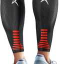 Rymora Calf Compression Sleeves Men Women - Leg Compression Sleeve Footless Socks - Shin Splint Relief Fitness Running (Large, Black)