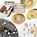 2 x Kviceo Jewelry Tray Ring Dish, Gold-Tone Stainless Steel Catchall Organizer, Minimalist Vanity & Nightstand Decor (T)