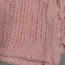 Alsol Lamesa Women's Plus Size Crochet Tops Short Sleeve Hollow Out Loose Scoop Neck Beach Crochet Cover Up, 5X-Large Plus, Pink