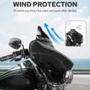 Benlari Windshield 7" Motorcycle Wave Windscreen 2014-2023 Fit for Harley Davidson Touring Street Glide Electra Glide Ultra Limited Tri Glide FLHT FLHX FLHTK FLHTC FLHTCUBlack