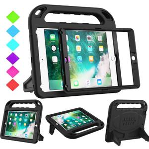 BMOUO Kids Case for iPad 9.7 2018/2017/iPad Air 2/1/Pro 9.7-Built-in Screen Protector Shockproof Handle Convertible Stand Case for iPad 9.7 Inch 2018 (6th Generation)/2017 (5th Generation),Black
