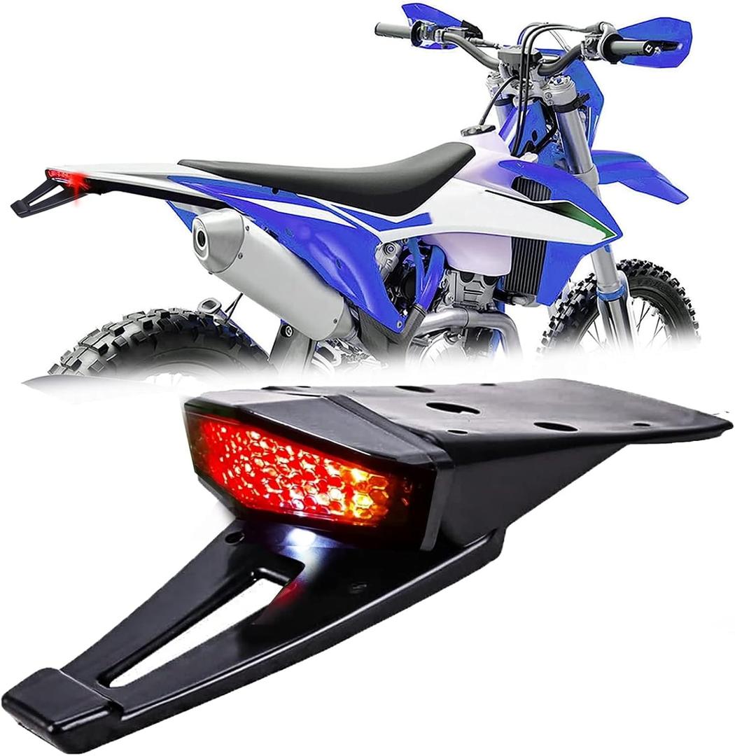 DREAMIZER Rear Fender Black 12V LED Tail Light Brake Lamp Turn Signals For Off-road Motorcycle Motocross Dirt BikeBlack#3