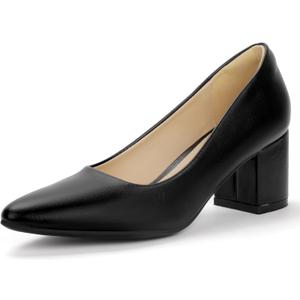 IDIFU Women's Pumps Closed Toe Low Chunky Block Heels Dress Shoes for Women Office Work Business Wedding Prom Shoes Trendy Comfortable Pointed Toe Short Thick Heels Pumps (8)