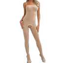 Women's Bodysuits Pantyhose Bodystocking Ultra Shimmery Stretch Toe to Bust Crotchless Body Stocking Lingerie 