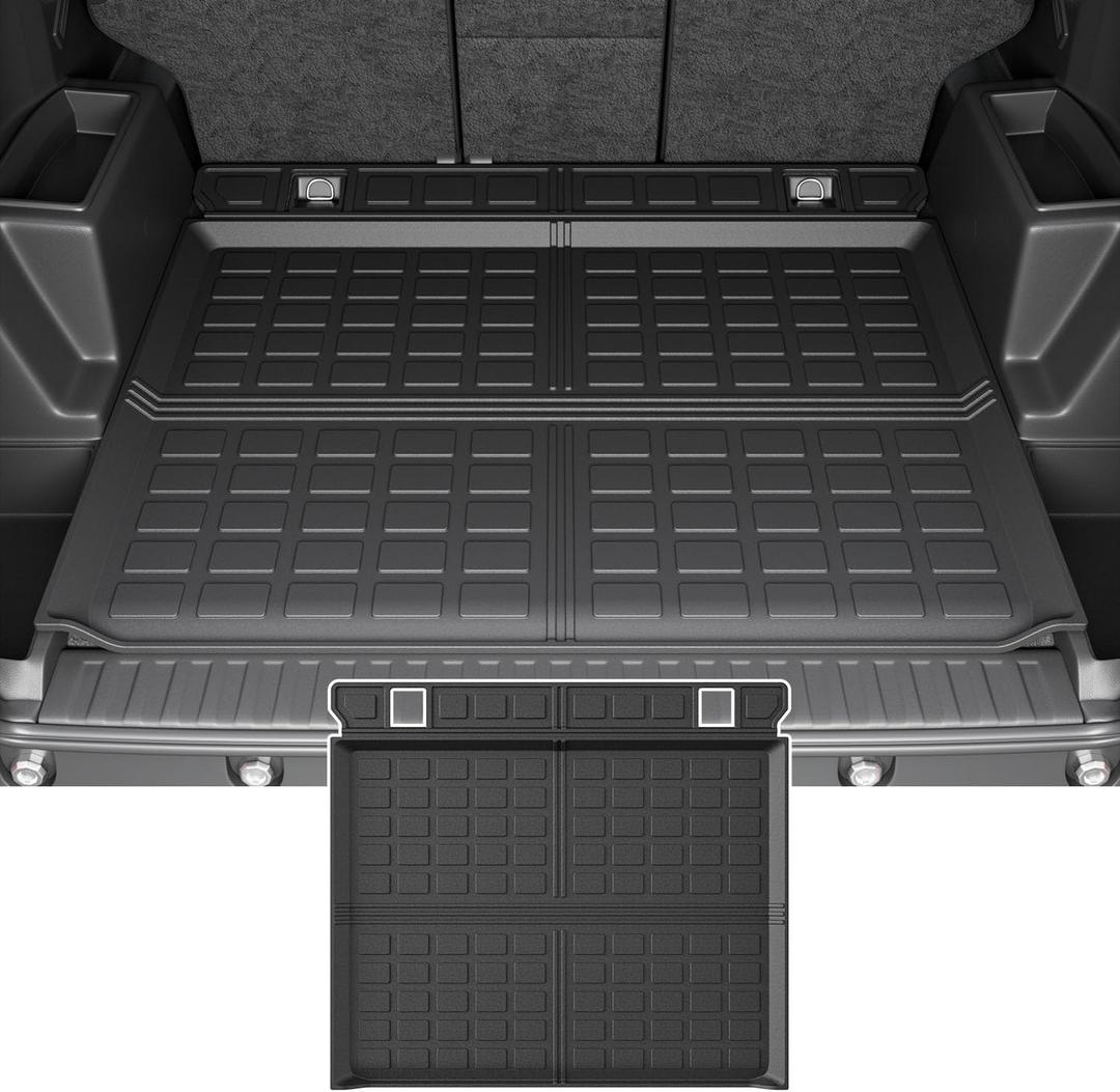 powoq Trunk Mat Compatible with 2010-2024 Toyota 4Runner Cargo Mat TPE Cargo Liner Trunk Liner Replacement for 2010-2024 Toyota 4Runner 5 Seater Accessories (Fit W/O Sliding Tray, Rear Trunk Mat)