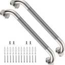 ZUEXT 2 Pack 20 Inch Brushed Nickel Non Slip Shower Grab Bar w/Knurled Grip