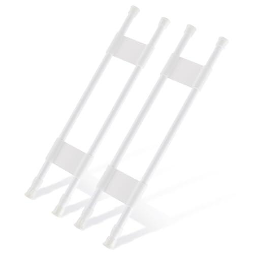 Cesilili 2 Sets Double RV Refrigerator Bars, RV Tension Rods with Adjustable Length - 15.7 to 27.6 Inches, White