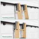6.6FT Telescopic Hook on Sliding Library Ladder Hardware,Includes Bottom Wheel with Brake,MAX Load 300lbs