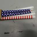 6 Pcs 4th of July Patriotic Flameless Taper Candles 11'' Red White Blue Battery Operated LED American Flag Stars Candles Real Wax Table Centerpiece for Independence Day Party Decor