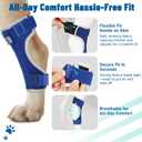Dog Leg Braces for Back & Front Legs- Dog Hock & Ankle Joint Brace for Weak Back Legs with 2 Metal Strips, Reflective Trim for Sprain, Injury, Arthritis, Wound Recovery,Blue,S