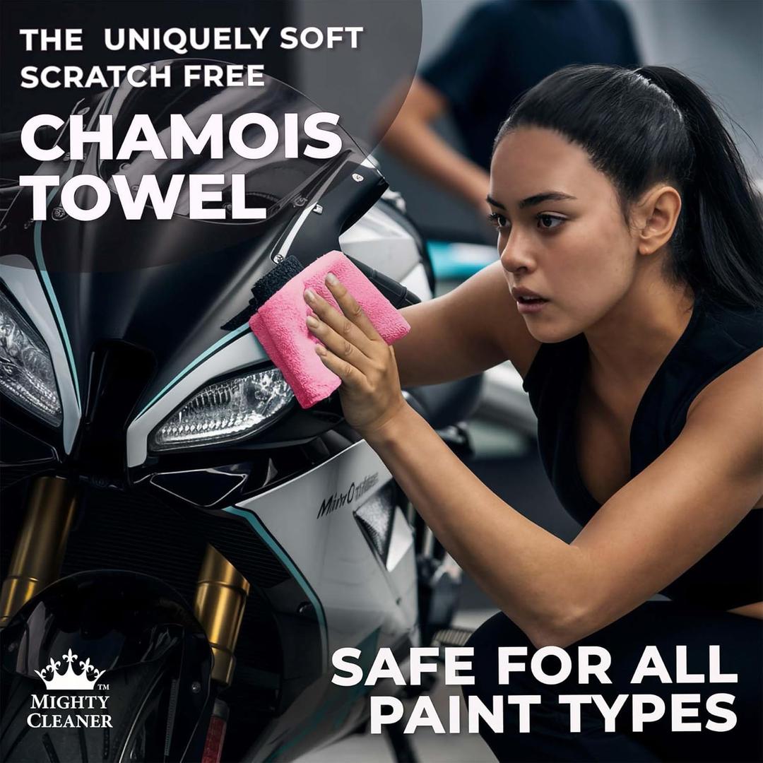 Premium 2pk Cloth for Car Drying - 26"x17" - Super Absorbent Chamois Towel - Scratch-Free, Reusable & Soft Wash Cloth - Car Drying Towels