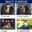 Dog Car Seat Cover for Back Seat with Visual Mesh Window - 100% Waterproof & Scratchproof 600D Oxford Dog Hammock for Car, Truck, SUV - Non-Slip Pet Seat Cover with Side Flaps, Universal Fit (Standard 54" W, Black)