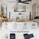 ZMISHIBO 2 Pack 52" Ceiling Fans with Lights, Black Modern Ceiling Fan with Remote & App Control, Farmhouse Indoor Fan with Dual Finish Blades, Quiet & Strong Motor, 24W Dimmable Bright LED Light.