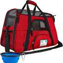 PetAmi Airline Approved Pet Carrier for Cat, Soft Sided Dog Carrier for Small Dogs, Cat Travel Supplies Accessories for Indoor Cats, Ventilated Pet Carrying Bag Medium Large Kitten Puppy, Small Red