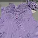 Avidlove Lingerie for Women Sexy Lace Babydoll Mesh Chemise Boudoir Nighty with Garter Belt (XX-Large, Lilac)