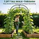 7.2FT Garden Trellis Arch for Raised Garden Beds, Heavy Duty Metal Trellis for Cucumbers, Pumpkins, Beans & Climbing Plants, Walk Through Vegetable Garden Arch with Netting