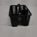 JiatuA Portable Shower Caddy Basket with Compartments Cleaning Supplies Organizer with Handle Plastic Storage Divided Tool Bin for Bathroom, Bedroom, Kitchen, College Dorm, Garden, Under Sink, Black