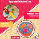 Play Kitchen for Toddlers, Kids Kitchen Playset Toddler Girl Toys with Cooking Stove Steam, Sink and Food Pretend Cooking Set Toy for 3 4 5 Year Old Kid Birthday (Red)