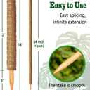 4 Pack 18 Inch Moss Pole, Stackable Moss Poles for Climbing Plants Monstera, Tall Plant Sticks Accessories, Large Coir Plant Support Stakes for Potted Plants Indoor, Pothos, Philodendron